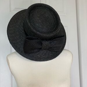 Betmar New York Black Straw Wide Brim Hat